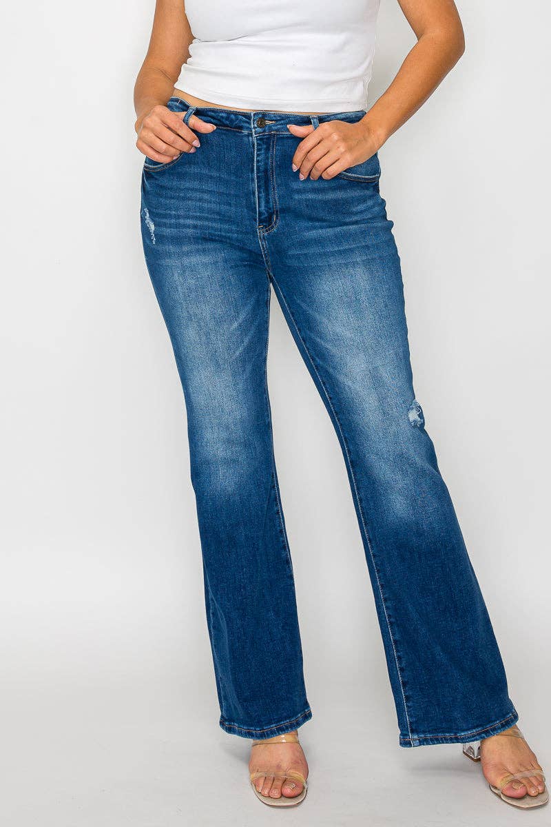 High Rise Boot Cut Jeans (Plus)