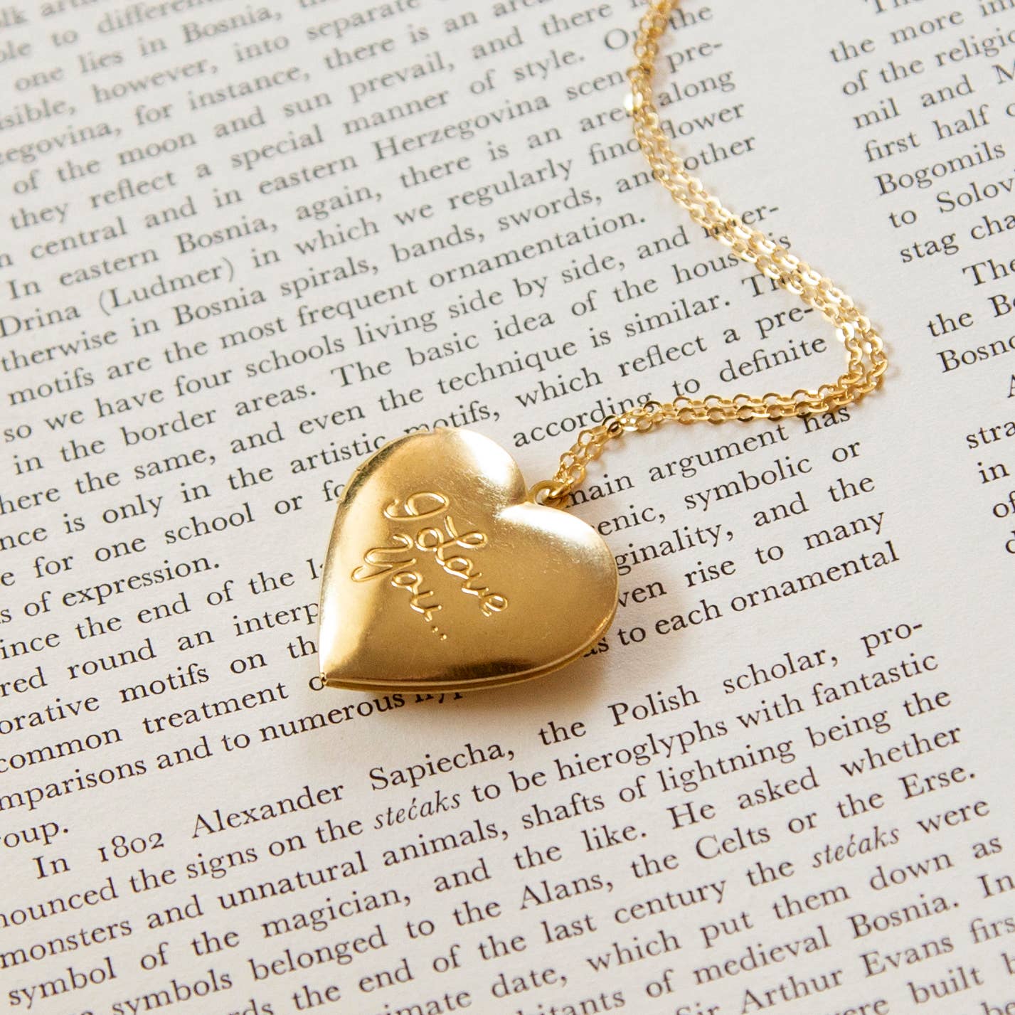 Vintage 'I Love You' Heart Locket Necklace